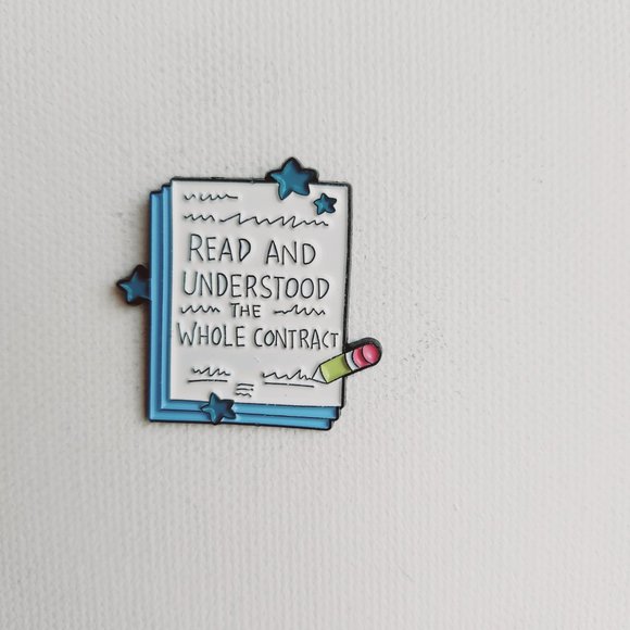 Read and Understood the Whole Contract Pin Brooch Badges Metal Pins Brooches - Picture 9 of 16